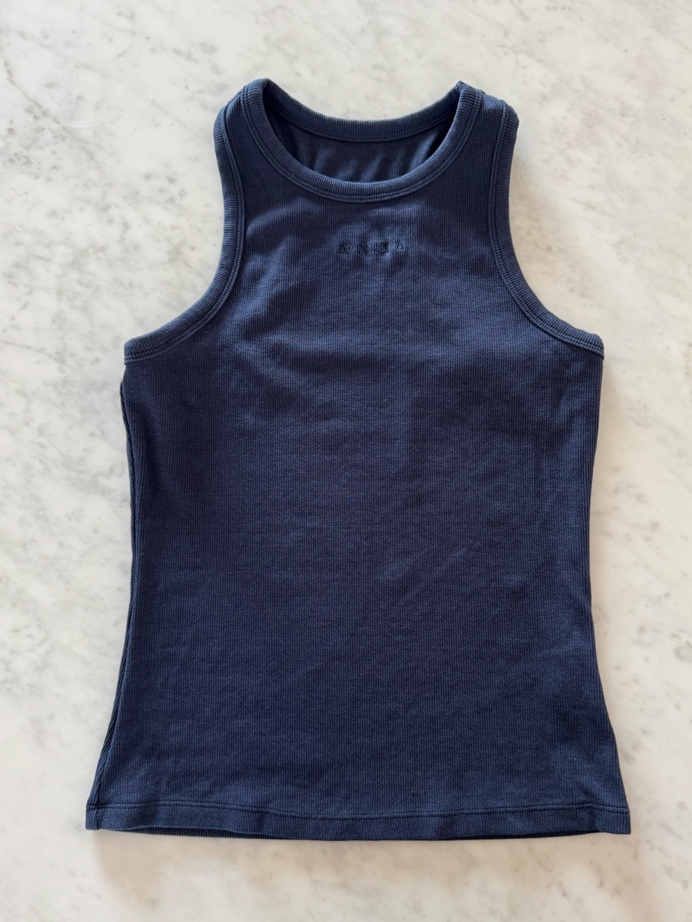 adanola navy blue ribbed tank top